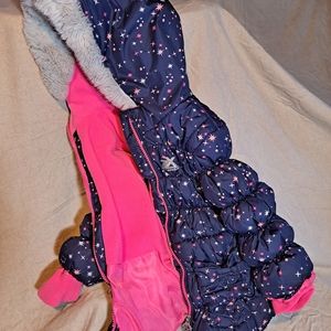 ZeroXposur Girls Puffer Coat Blue Galaxy design, Size 4T